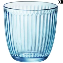 6 Verres à eau Line bleus - 29 cl