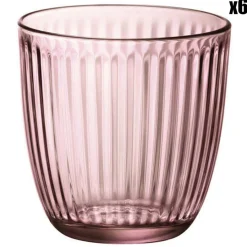 6 Verres à eau Line roses - 29 cl
