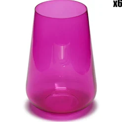6 Verres à eau magenta - 380ml