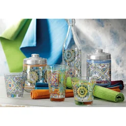 3 Verres à eau Valencia multicolores - 25cl