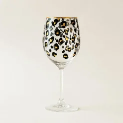 4 Verres À PiedLéopard 27Cl En Verre