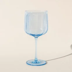 4 Verres À PiedRiviera 49Cl En VerreBleu