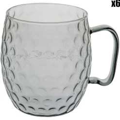 6 Verres avec anse Moscow Mule noir/transparent - 50cl