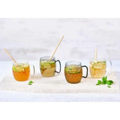 6 Verres avec anse Moscow Mule noir/transparent - 50cl