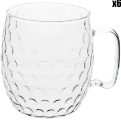 6 Verres avec anse Moscow Mule transparents - 50cl