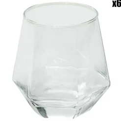 6 Verres forme diamant transparents - 30 cl
