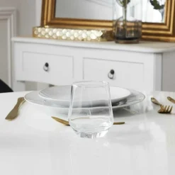 6 Verres forme diamant transparents - 30 cl