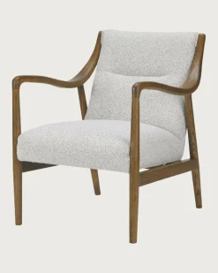 Ambre - Fauteuil en bois massif chêne et en lin