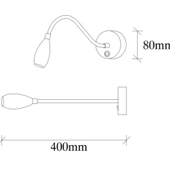 Applique murale vintage - 8x38x15 cm