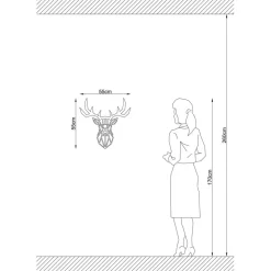 Applique murale 605 noire - 55x12x55 cm