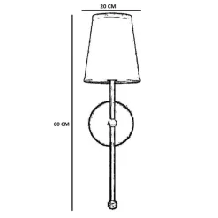Applique murale Brice doré/blanc - 16x15 cm