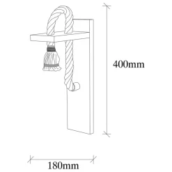 Applique murale Erebos bois - 11x18x40cm