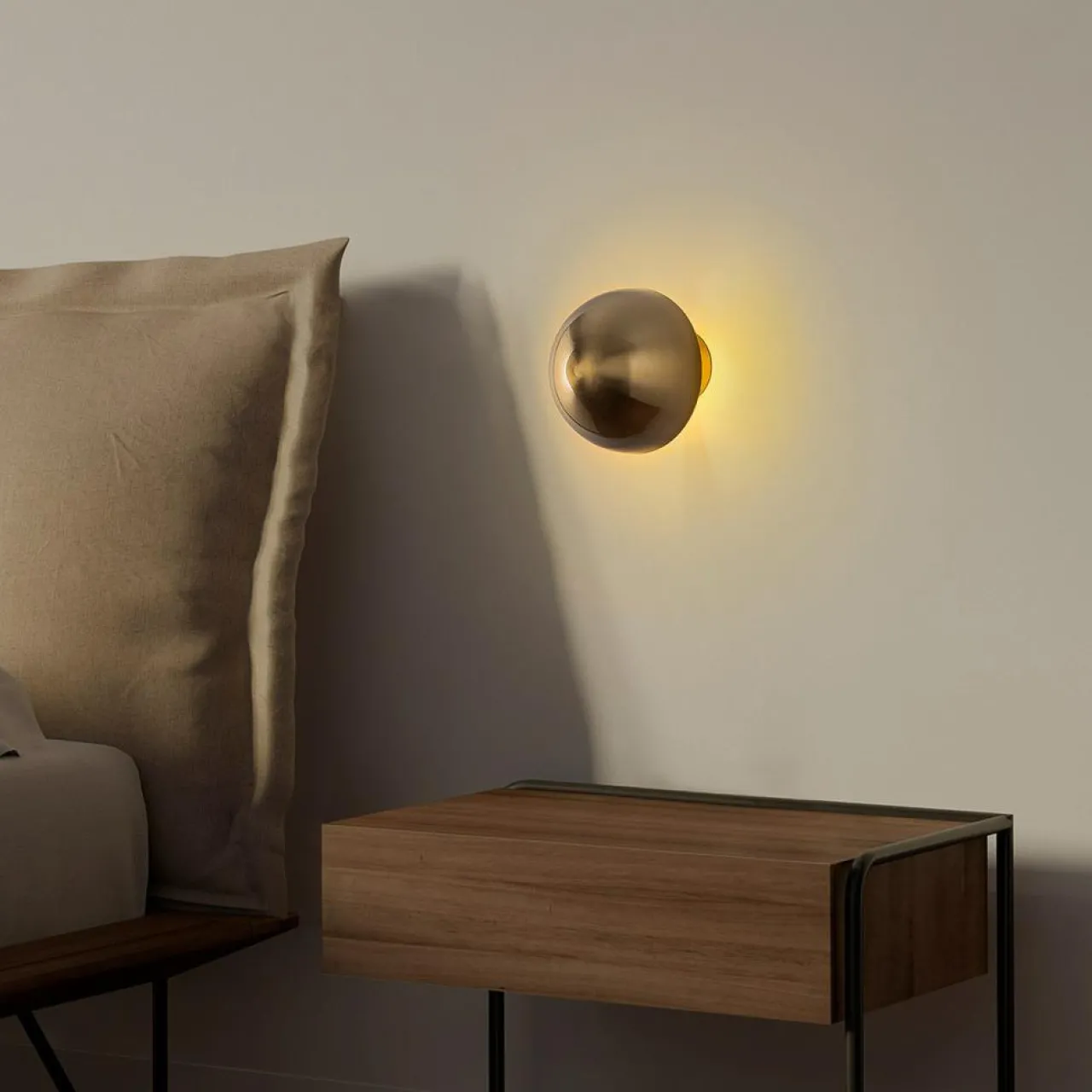 Applique murale Fungal dorée - D.16 cm