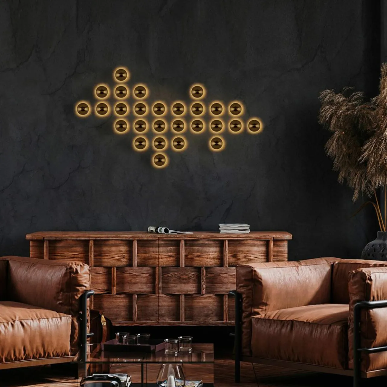 Applique murale Fungal dorée - D.16 cm