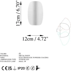 Applique murale Heybe chromé - 17x12x13 cm