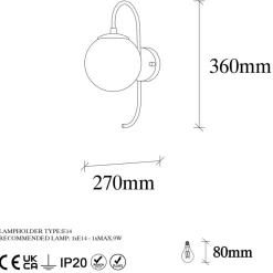 Applique murale Jewel dorée - 36 ccm