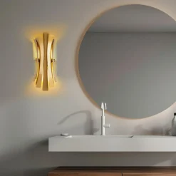 Applique murale Linea dorée - 17x16x48 cm