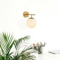 Applique murale Roe dorée - 15x24x24 cm