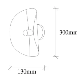 Applique murale Sivani noir/doré - 17x13x30 cm