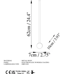 Applique murale Sword dorée - 62x10x7 cm