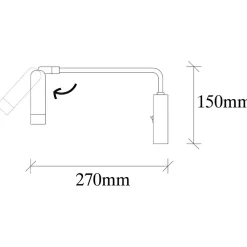 Applique murale Ugur jaune/noir - 10x27x15 cm
