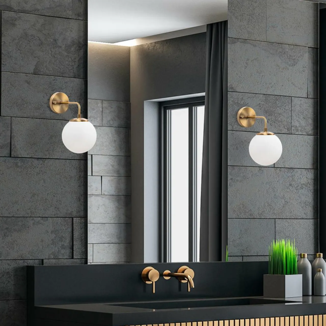 Applique murale Viran dorée vintage - 15x27x25 cm