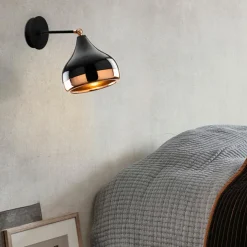 Applique Murale Yildo noir/cuivre - 17x28x28 cm