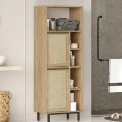 Armoire de salle de bains noyer/chêne - 74.8x161.6x35.5 cm
