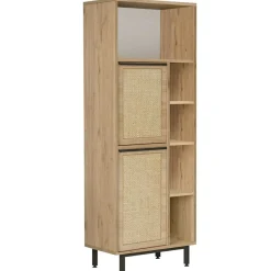 Armoire de salle de bains noyer/chêne - 74.8x161.6x35.5 cm