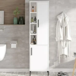 Armoire polyvalente blanche - 45x173.6x35.5 cm