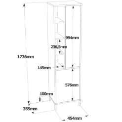 Armoire polyvalente blanche - 45x173.6x35.5 cm