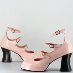 Babies en Cuir galan roses - Talon : 7.5cm