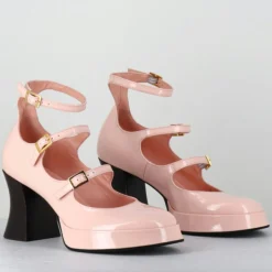 Babies en Cuir galan roses - Talon : 7.5cm