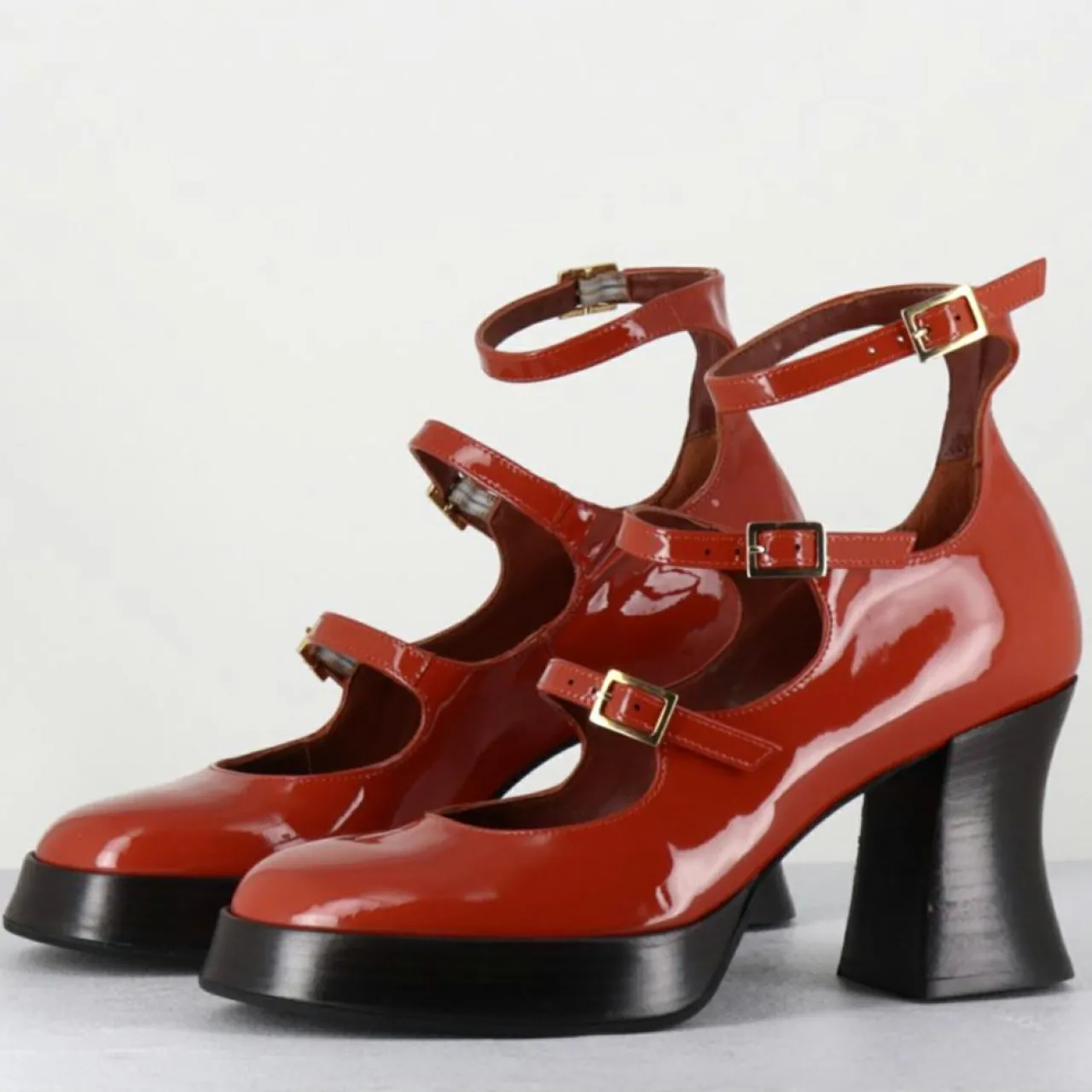 Babies en Cuir galan rouille - Talon : 7.5cm