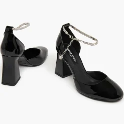 Babies en Cuir verni Honfleur noires - Talon 8.5 cm