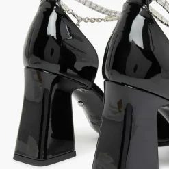 Babies en Cuir verni Honfleur noires - Talon 8.5 cm