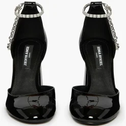 Babies en Cuir verni Honfleur noires - Talon 8.5 cm