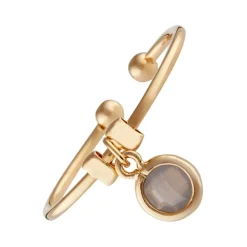 Bague ajustable Norah Agate en laiton doré