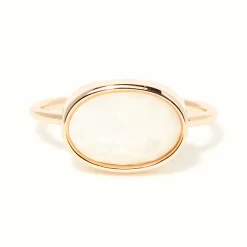 Bague Albane Nacre blanche en laiton doré