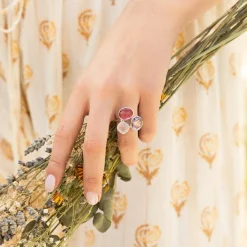 Bague Cassie Quartz en laiton doré