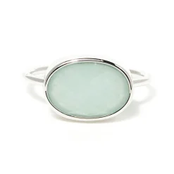 Bague Celia Amazonite en laiton argenté