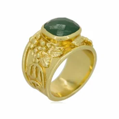 Bague Elisabeth Aventurine verte en laiton