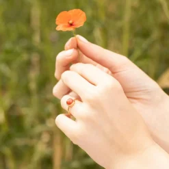 Bague Ella Agate en laiton doré