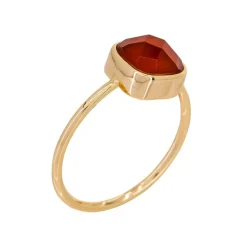 Bague Ella Agate en laiton doré