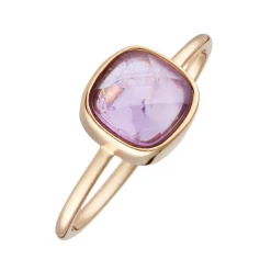 Bague Ella Améthyste en laiton doré
