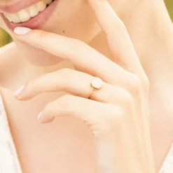 Bague Ella Quartz en laiton doré