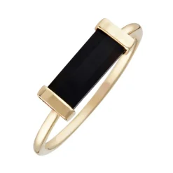 Bague Eléonore Onyx en laiton doré