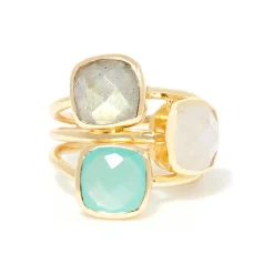 Bague Elsa multipierres en laiton doré