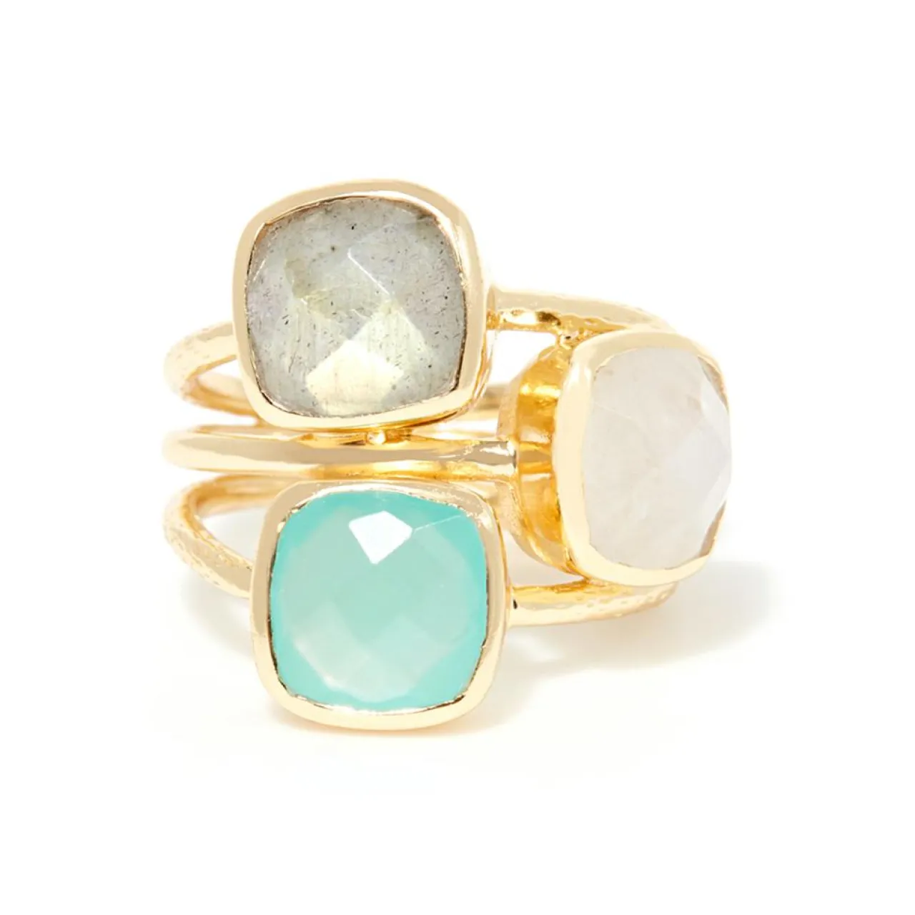 Bague Elsa multipierres en laiton doré