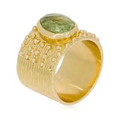 Bague Gregoria Améthyste Verte en Laiton doré